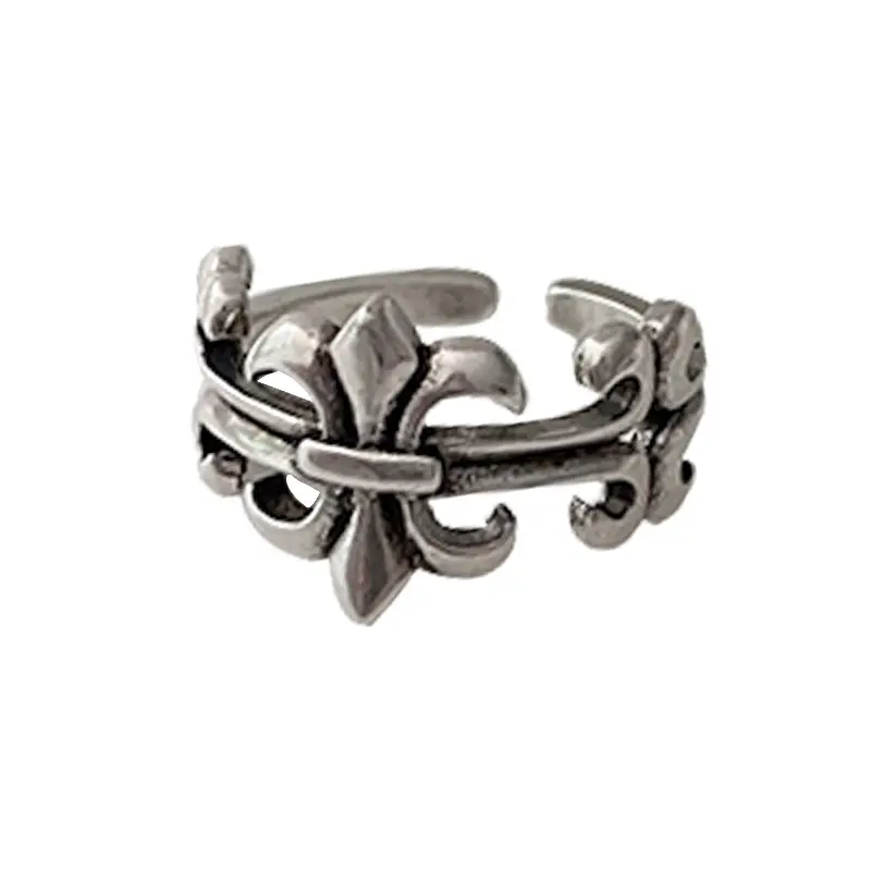 925 Silver Ring Women's Cross Personality Hip-Hop Punk Jewelry - Image 6