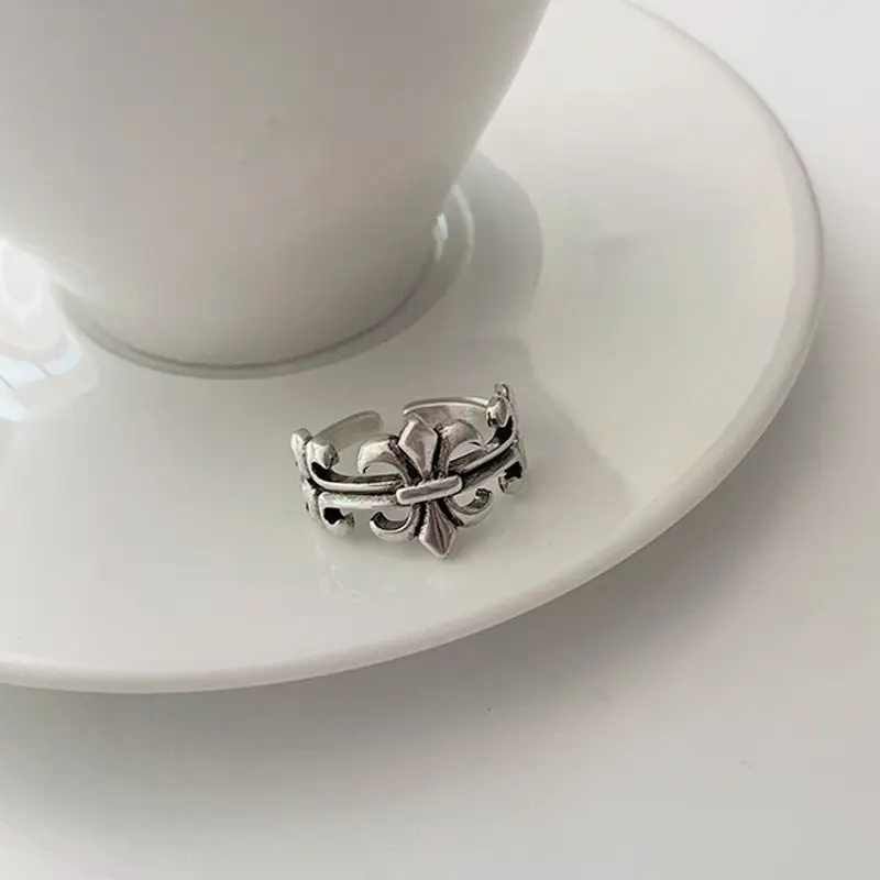 925 Silver Ring Women's Cross Personality Hip-Hop Punk Jewelry — feature 10