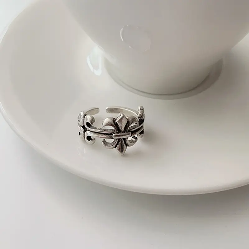 925 Silver Ring Women's Cross Personality Hip-Hop Punk Jewelry — feature 11
