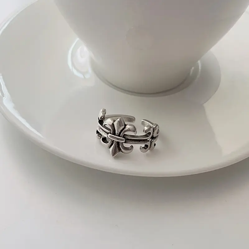 925 Silver Ring Women's Cross Personality Hip-Hop Punk Jewelry — feature 12