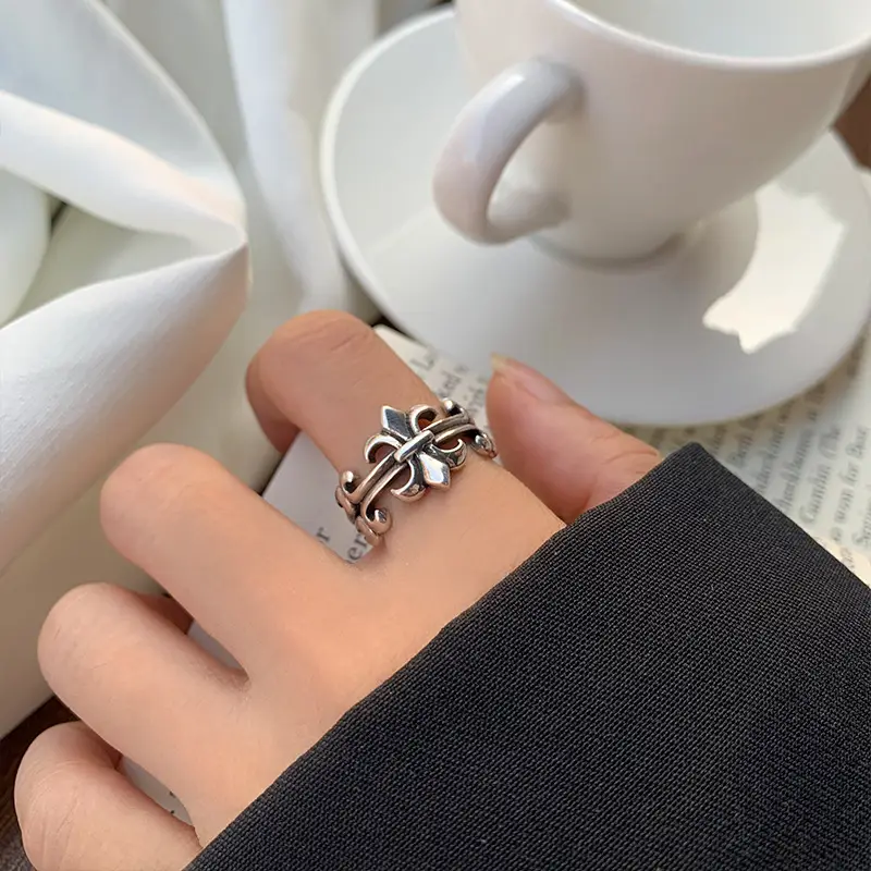925 Silver Ring Women's Cross Personality Hip-Hop Punk Jewelry — feature 14