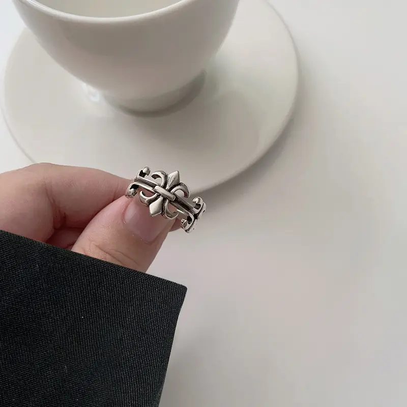 925 Silver Ring Women's Cross Personality Hip-Hop Punk Jewelry — feature 18