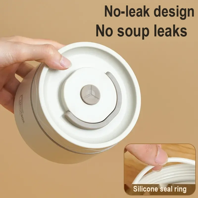 304 Stainless Steel Insulated Lunch Box with Leak-Resistant Lid