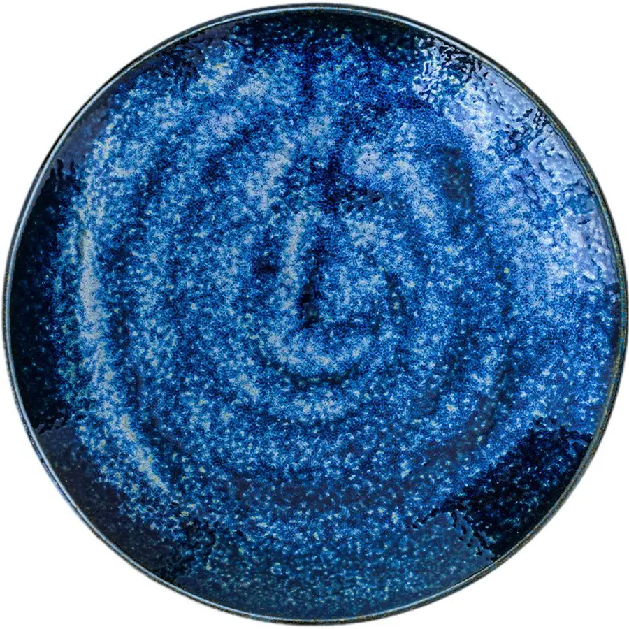 Japanese Ceramic Star Plate 22cm Blue Sea Rat - Image 6