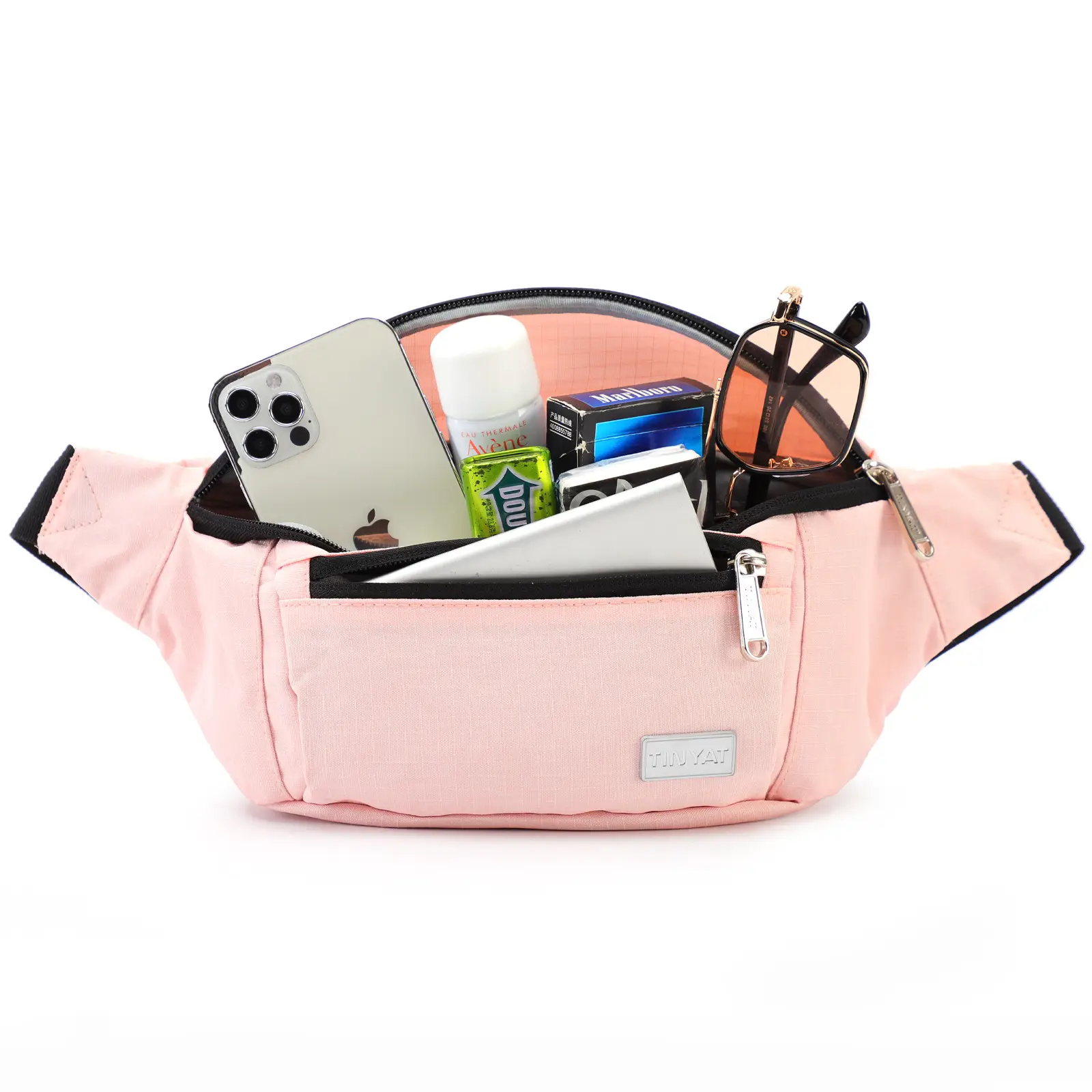 Women's Black Zip Waist Bag with Belt Accessory - Image 6