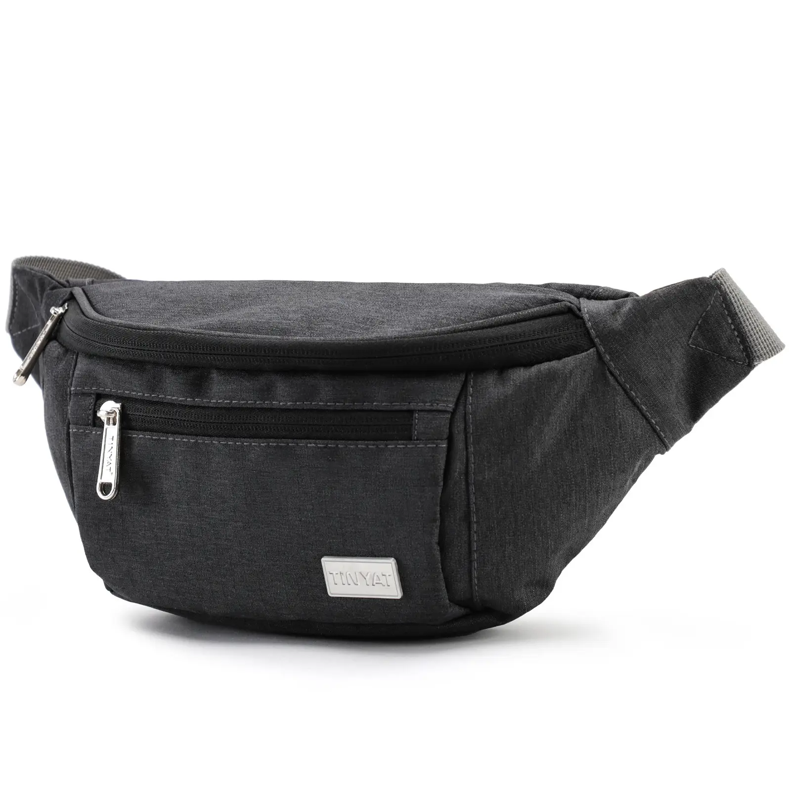 Women's Black Zip Waist Bag with Belt Accessory - Image 3
