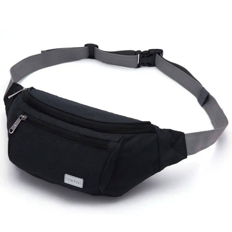 Women's Black Zip Waist Bag with Belt Accessory - Image 4