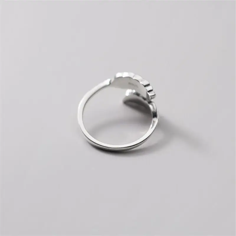 S925 Sterling Silver Feather Cross Ring for Women