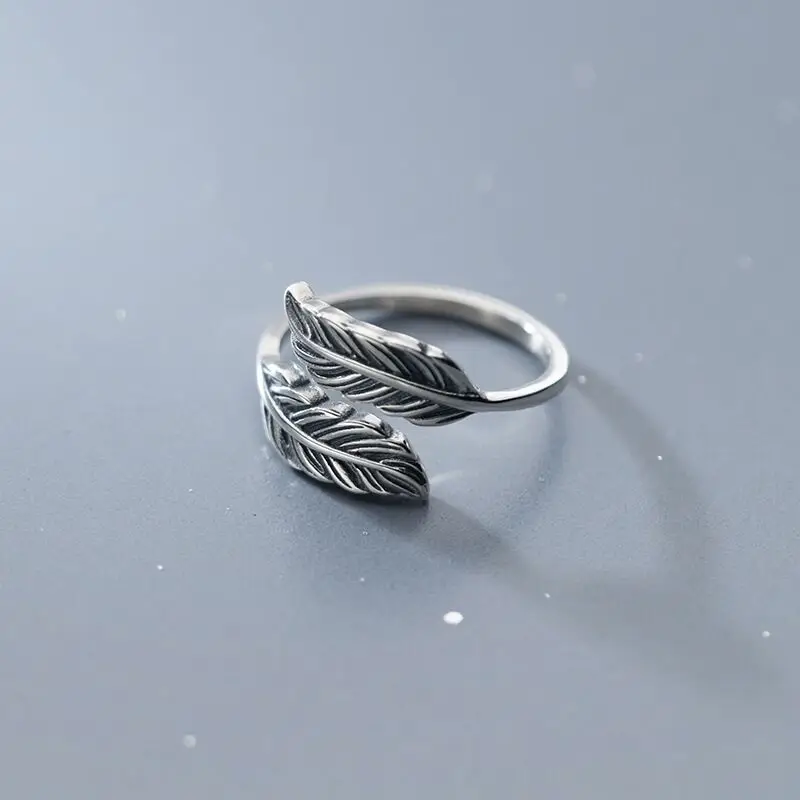 S925 Sterling Silver Feather Cross Ring for Women — feature 5