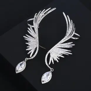 Blue Zircon Fan Earrings for Women Silver — feature 15