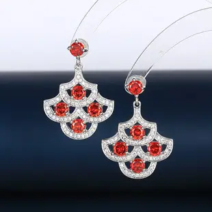 Blue Zircon Fan Earrings for Women Silver — feature 25