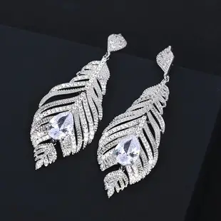 Blue Zircon Fan Earrings for Women Silver — feature 29
