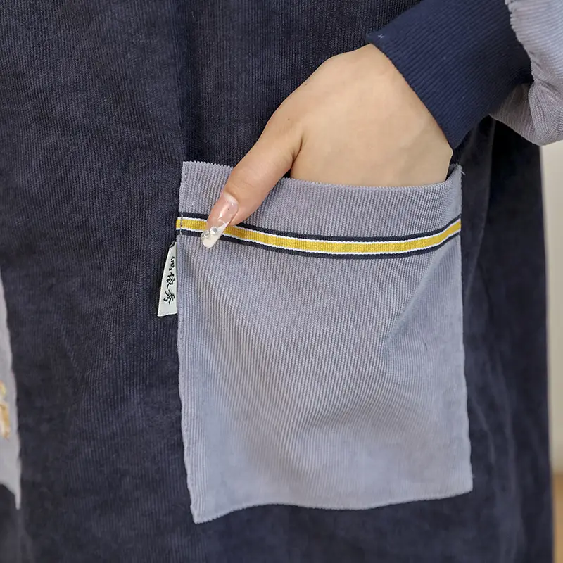 Korean Corduroy Pocket Apron for Women - Image 8