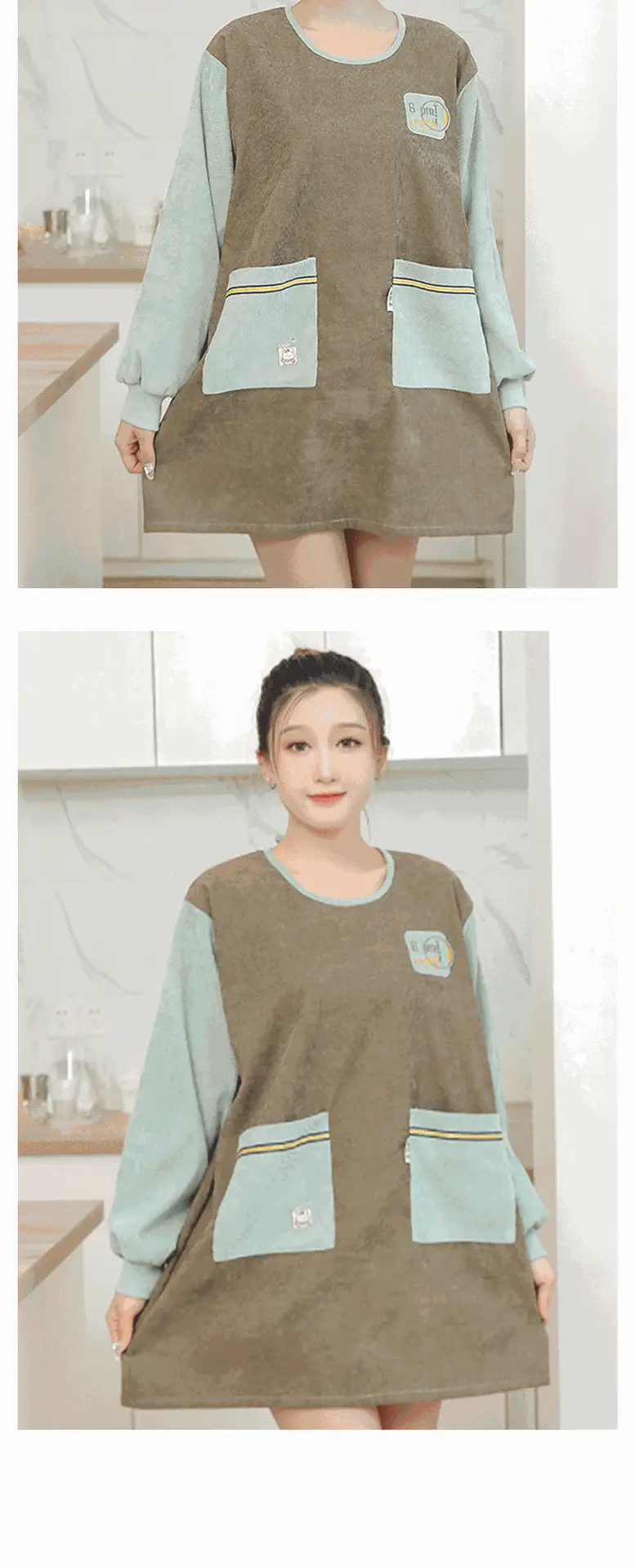 Korean Corduroy Pocket Apron for Women — feature 10