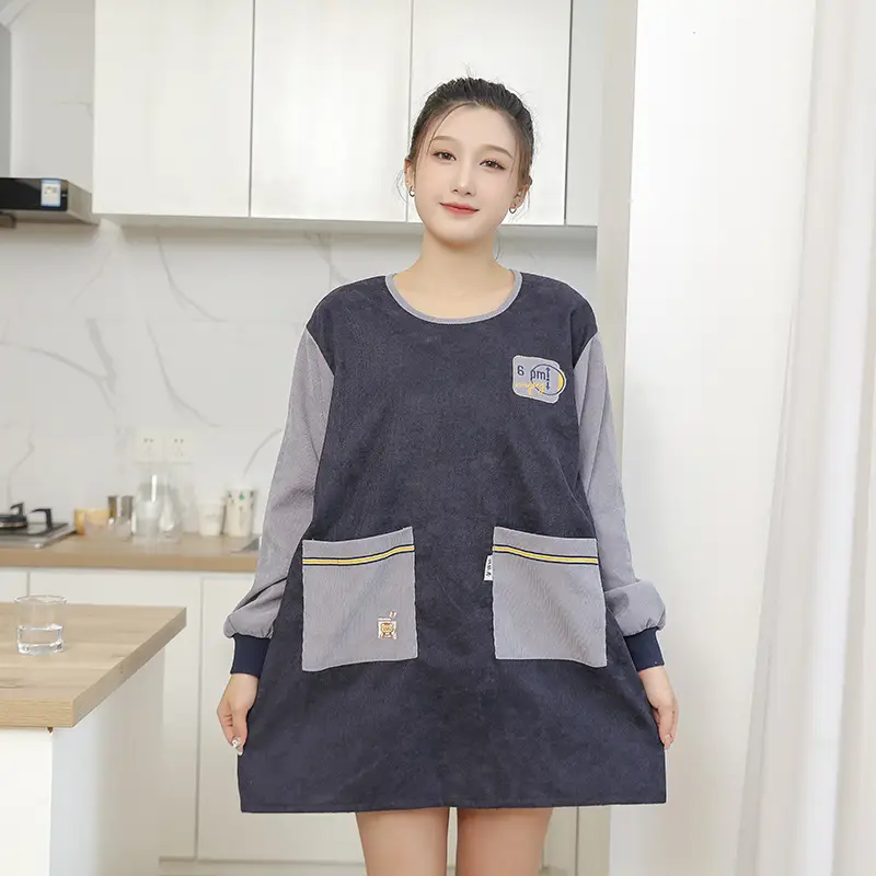 Korean Corduroy Pocket Apron for Women - Image 4