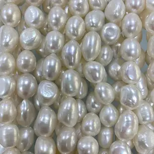 7-8mm Horizontal Hole Pearl Beads Light Less Blemish Baroque Natural — feature 11