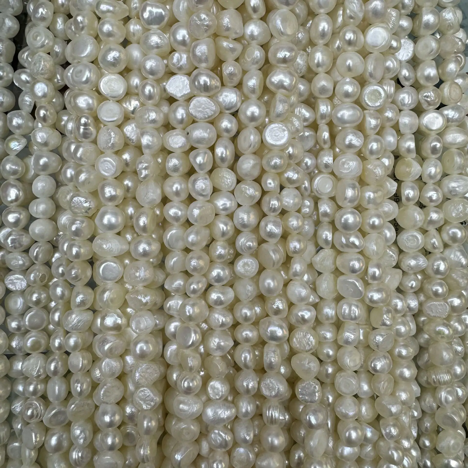 7-8mm Horizontal Hole Pearl Beads Light Less Blemish Baroque Natural - Image 2
