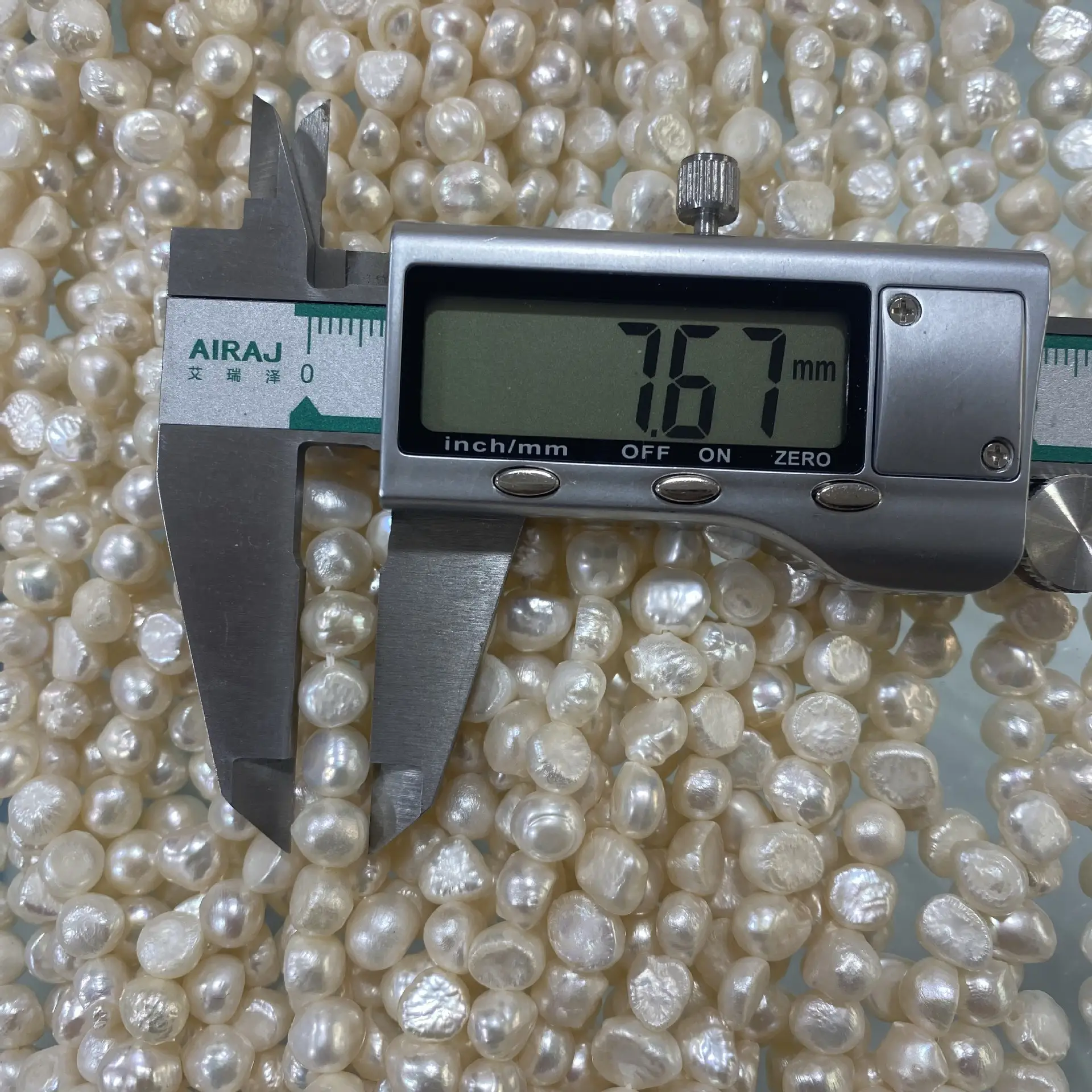 7-8mm Horizontal Hole Pearl Beads Light Less Blemish Baroque Natural - Image 3