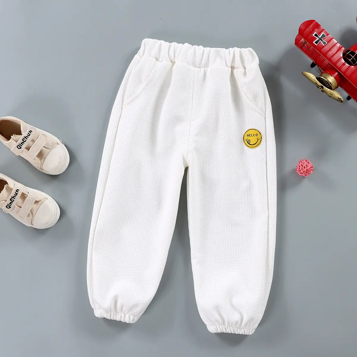 Blue Waffle Pants for Boys Girls Casual Sports Wear - Image 12