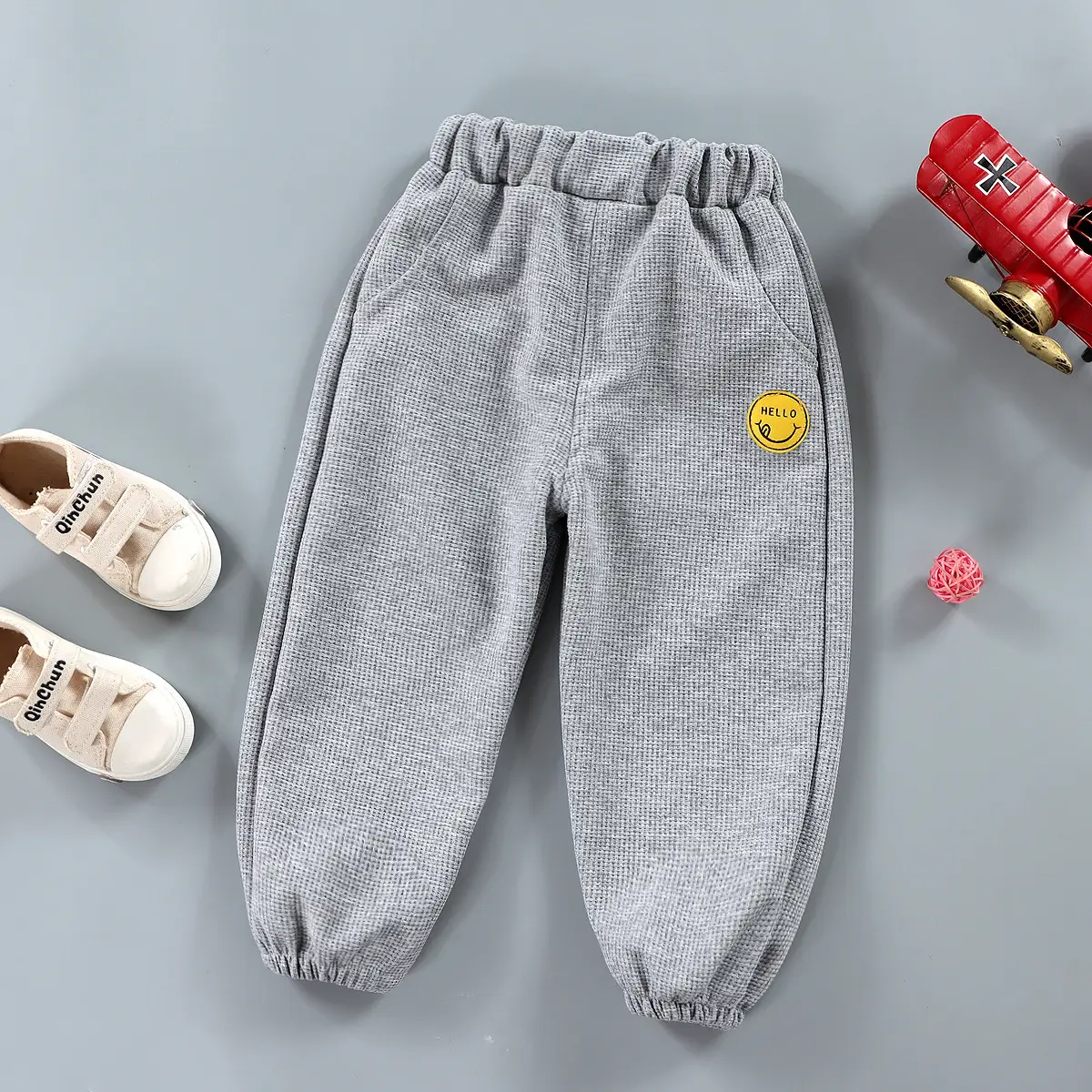 Blue Waffle Pants for Boys Girls Casual Sports Wear - Image 14
