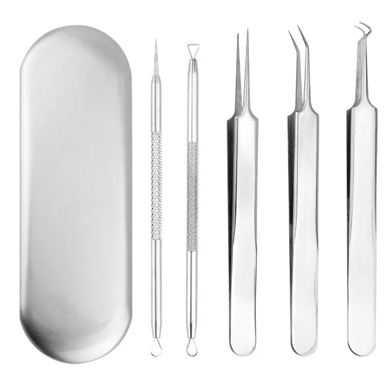 Stainless Steel Acne Needle 5-Piece Set Blackhead Clip - Image 15
