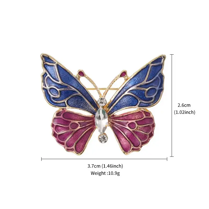Women's Oil-Drip Alloy Butterfly Brooch Antique Style - Image 5
