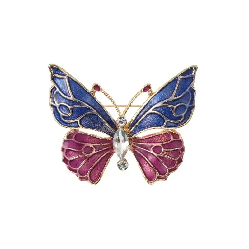 Women's Oil-Drip Alloy Butterfly Brooch Antique Style - Image 6