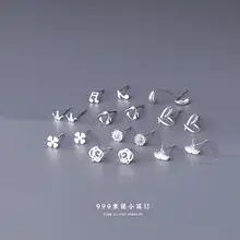 S999 Silver Star Earrings Women's Mori Style — feature 9