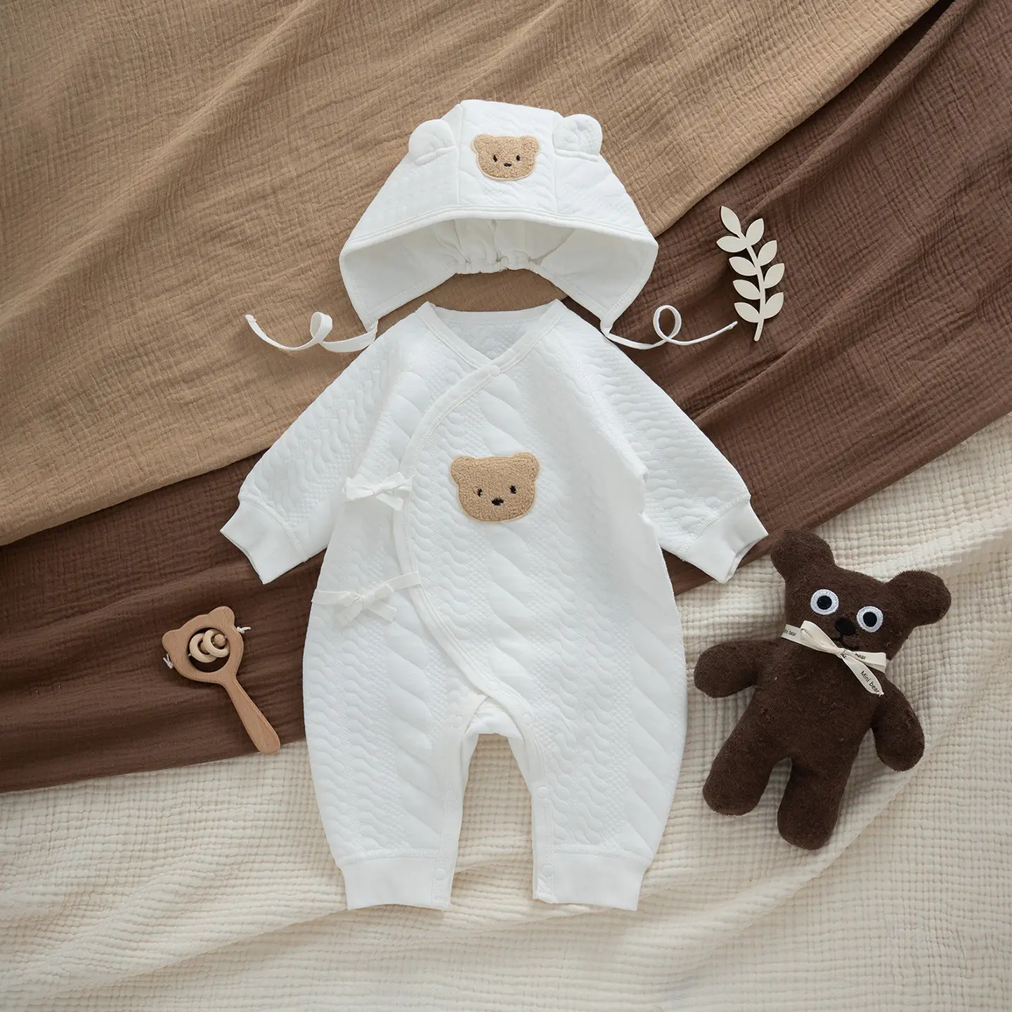 Baby White Daddy & Me Print Long Sleeve Romper - Image 4