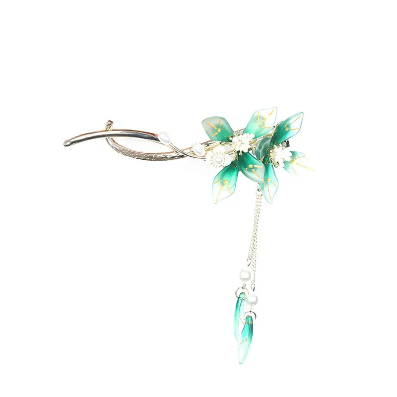 Ancient Flower Twist Hair Clip with Large Tassel for Hanfu - Image 7