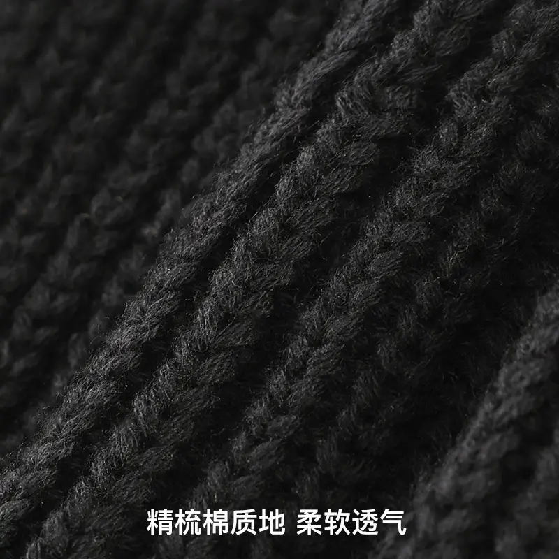 Men Winter Wool Knitted Beanie Black Windproof Warm - Image 11