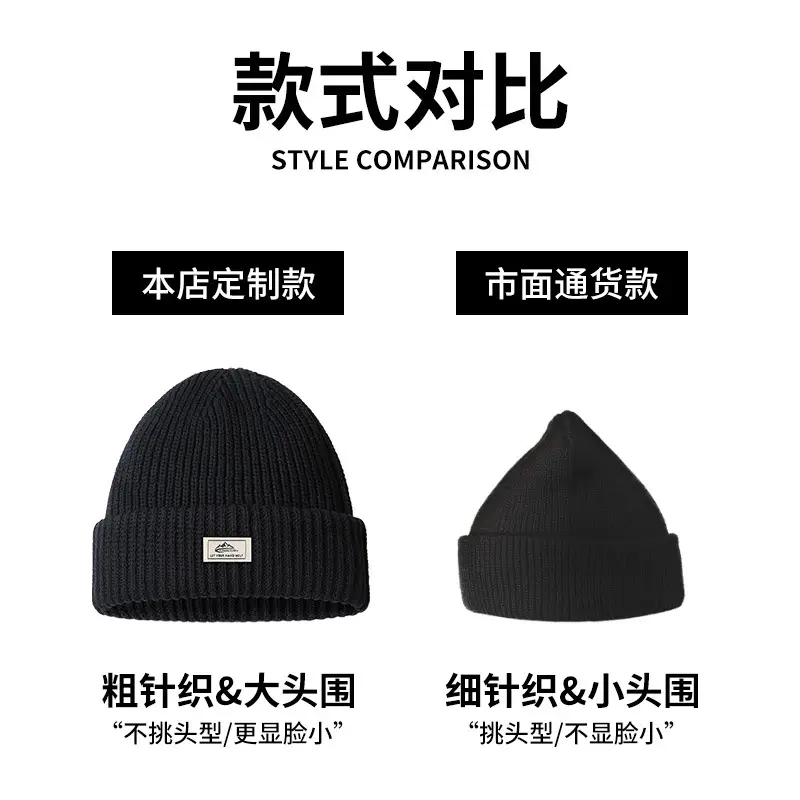 Men Winter Wool Knitted Beanie Black Windproof Warm - Image 12