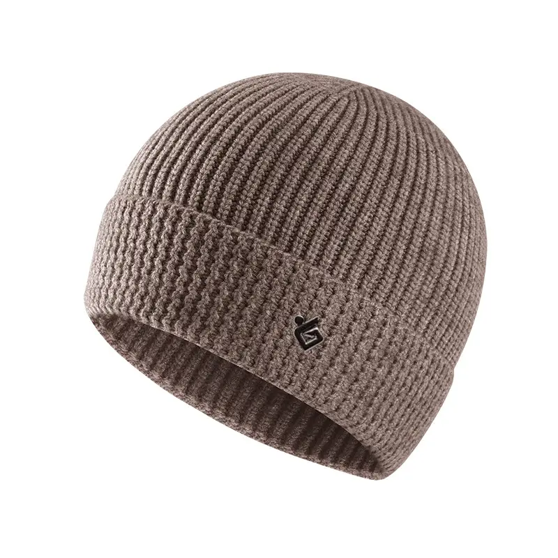 Men Winter Wool Knitted Beanie Black Windproof Warm - Image 2