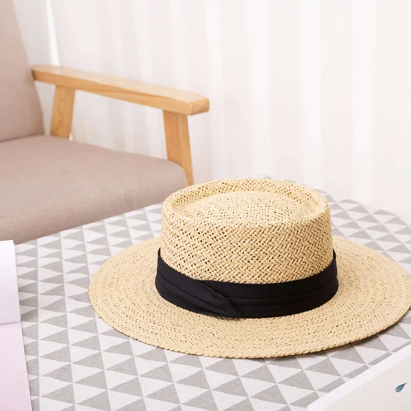 Straw Wide-Brimmed Sun Hat for Men Women - Image 4