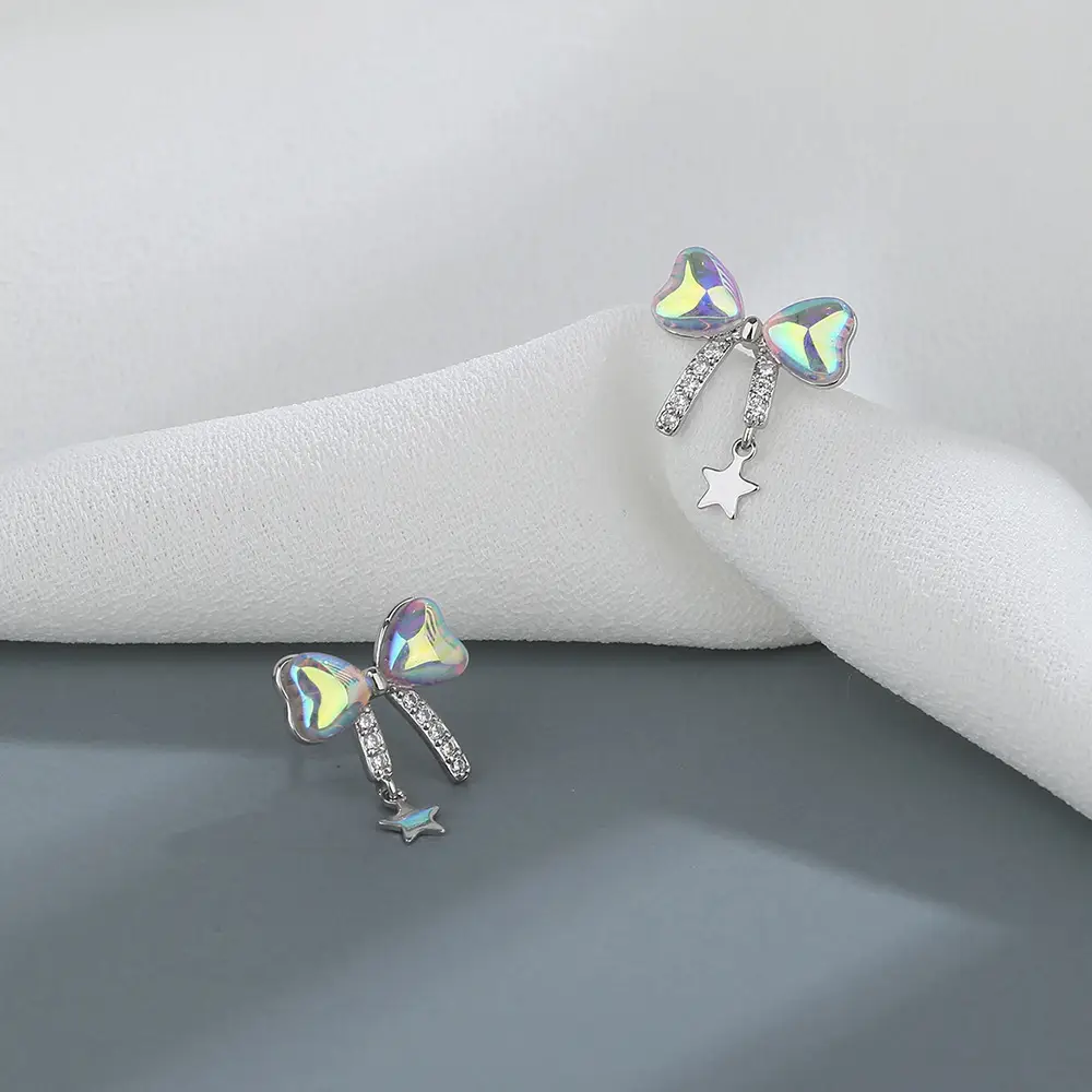 Ning Elegant Super Fairy Zircon Star Earrings - Image 4