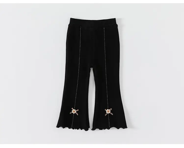 Girls Korean Style Grey Elastic Knit Leggings Spring Autumn — feature 20