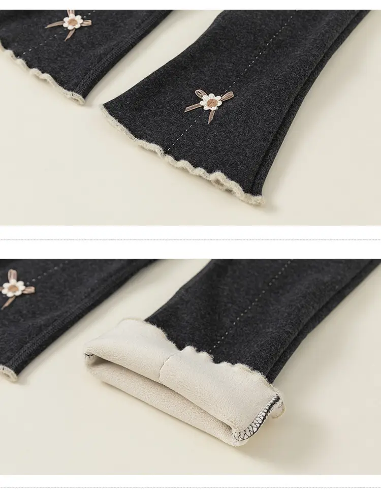 Girls Korean Style Grey Elastic Knit Leggings Spring Autumn — feature 28