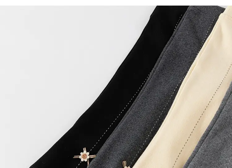 Girls Korean Style Grey Elastic Knit Leggings Spring Autumn — feature 5