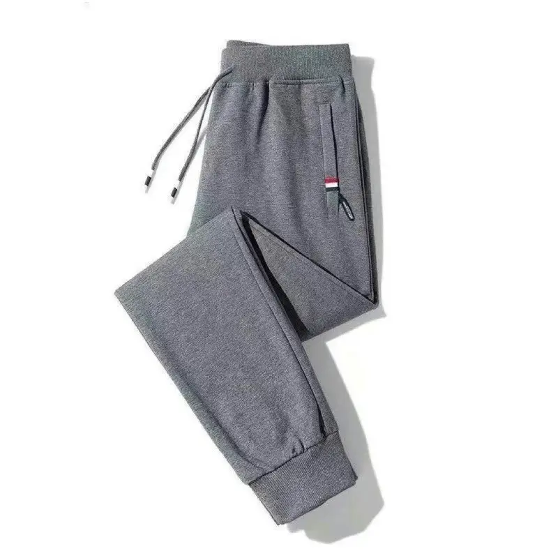 Men Fleece Work Pants Grey Thick Warm Loose Wear