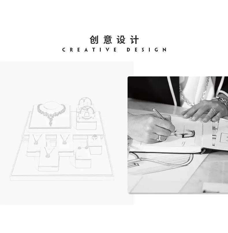 A020-(22-14)灰配白色拉丝平柜展示陈列-(今伟创系