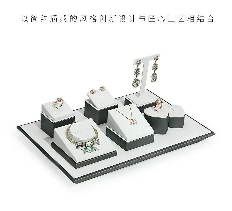 A020-(22-14)灰配白色拉丝平柜展示陈列-(今伟创系