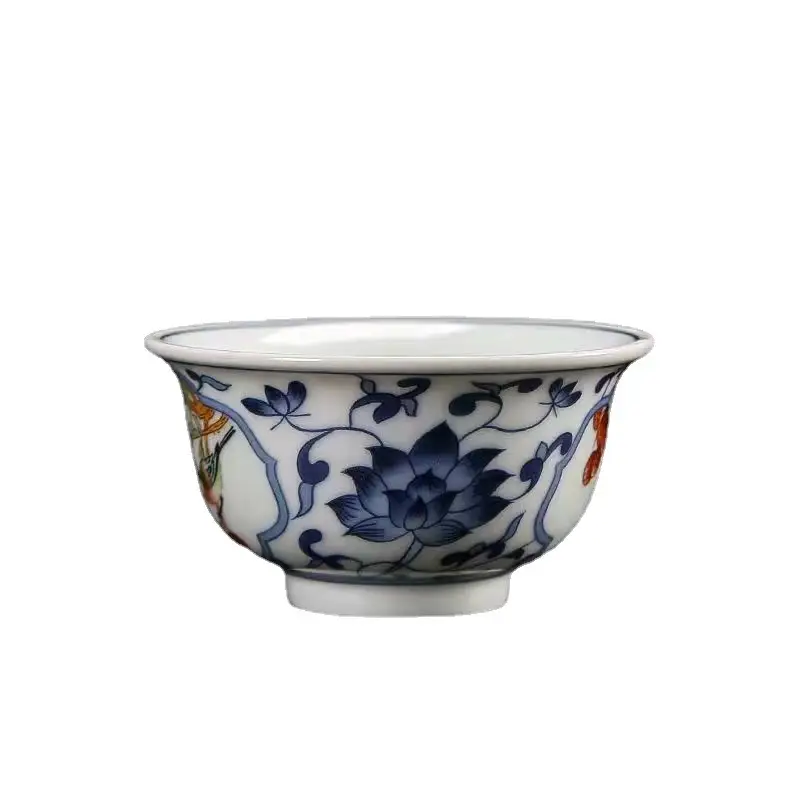 Antique Blue & White Porcelain Tea Cups Set - Image 9