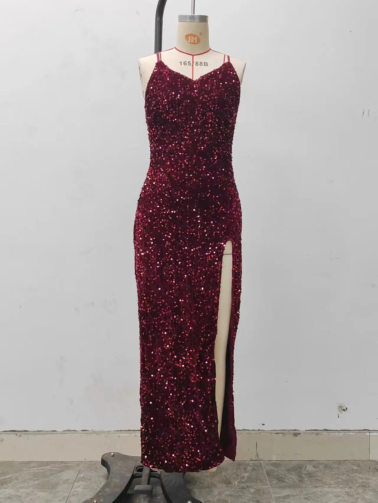 Women Sexy Sequin Split Dress Red European American — feature 23