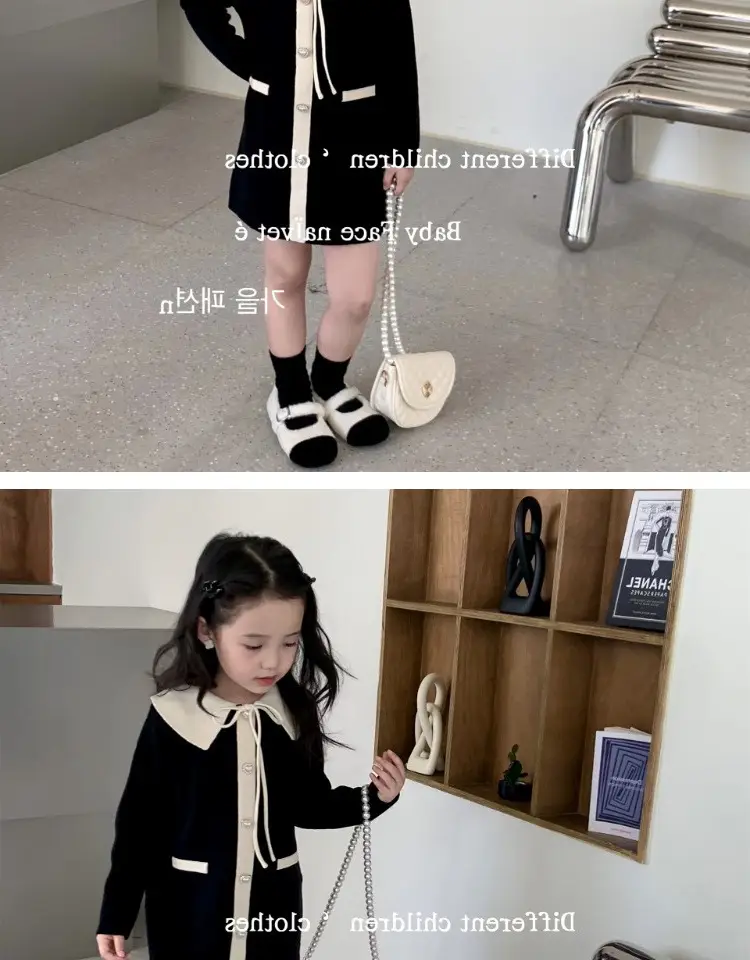 Girls Knitted Lapel Coat Dress Small 2026 Spring — feature 2