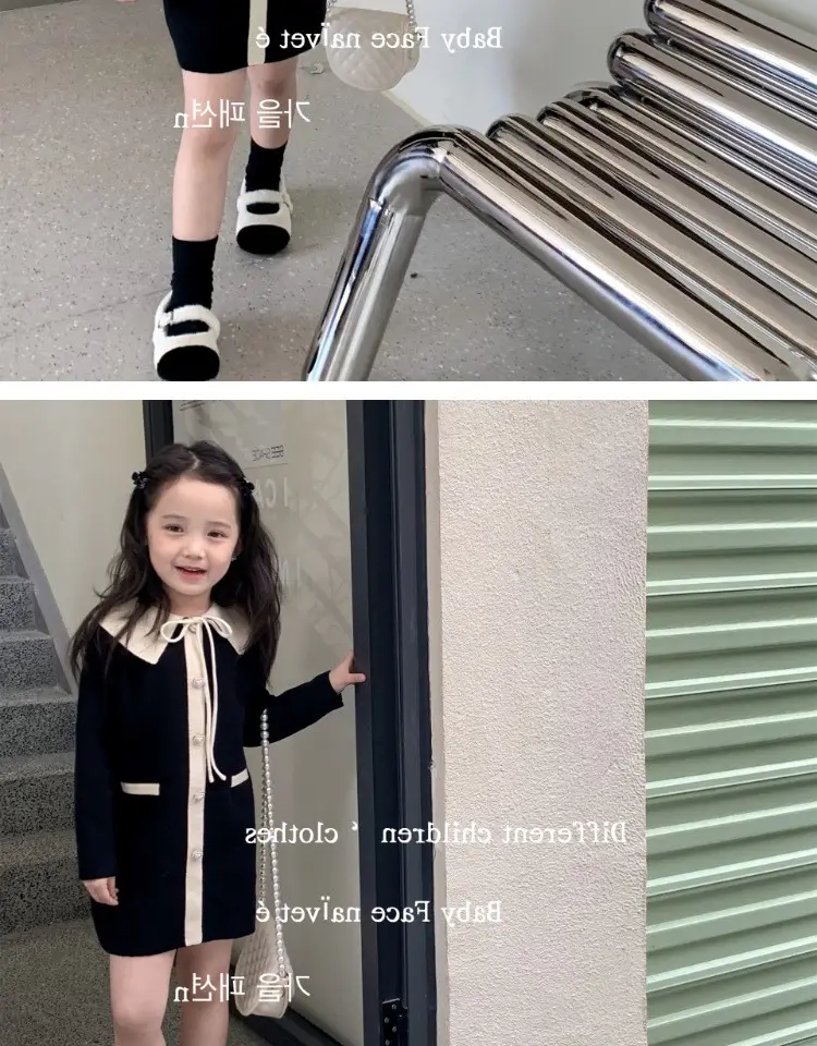 Girls Knitted Lapel Coat Dress Small 2026 Spring — feature 3