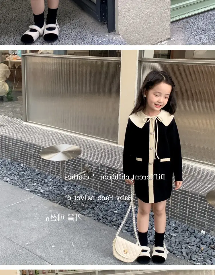 Girls Knitted Lapel Coat Dress Small 2026 Spring — feature 4