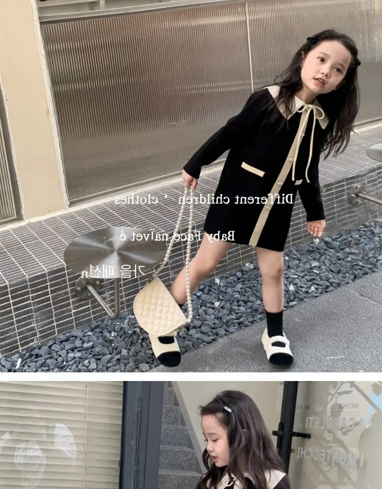 Girls Knitted Lapel Coat Dress Small 2026 Spring — feature 5