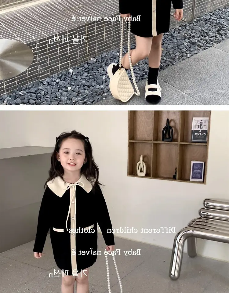 Girls Knitted Lapel Coat Dress Small 2026 Spring — feature 7
