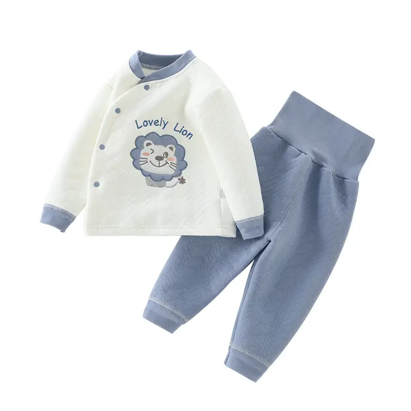 Baby's White Thermal Pajama Set with Cute Bear Print - Image 10