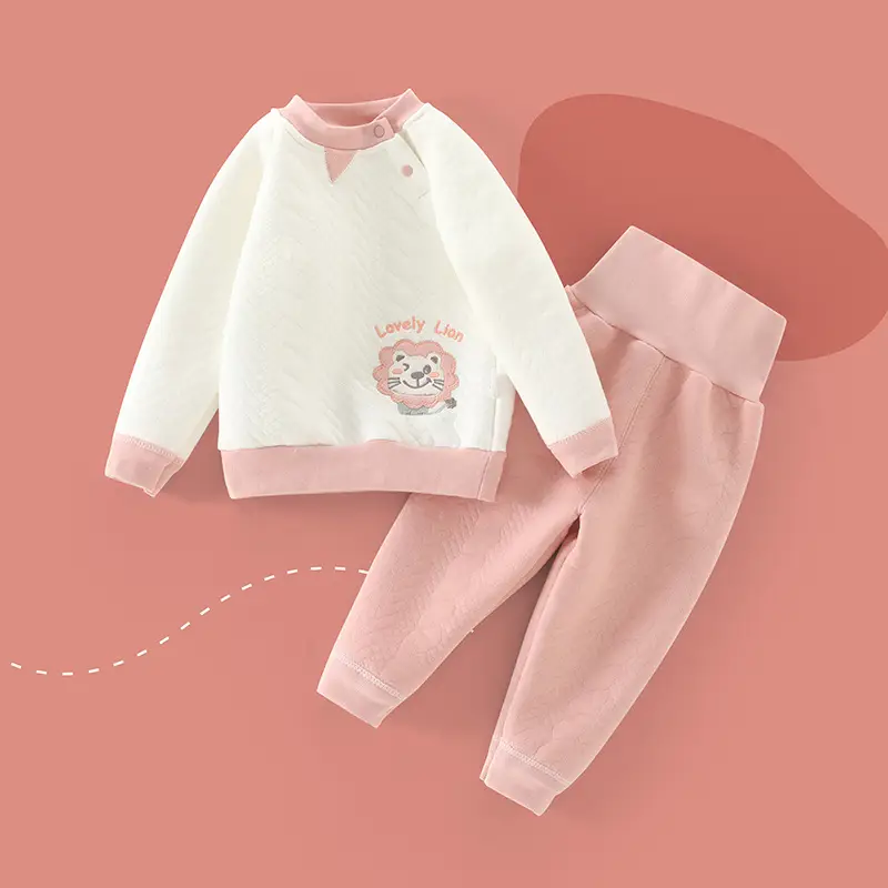 Baby's White Thermal Pajama Set with Cute Bear Print - Image 5